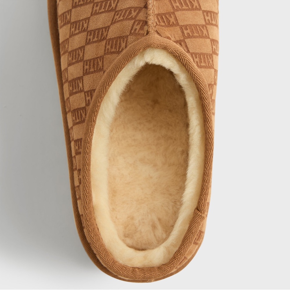 Kith Tan Shearling Monogram Slippers- Authentic - Picture 3 of 5